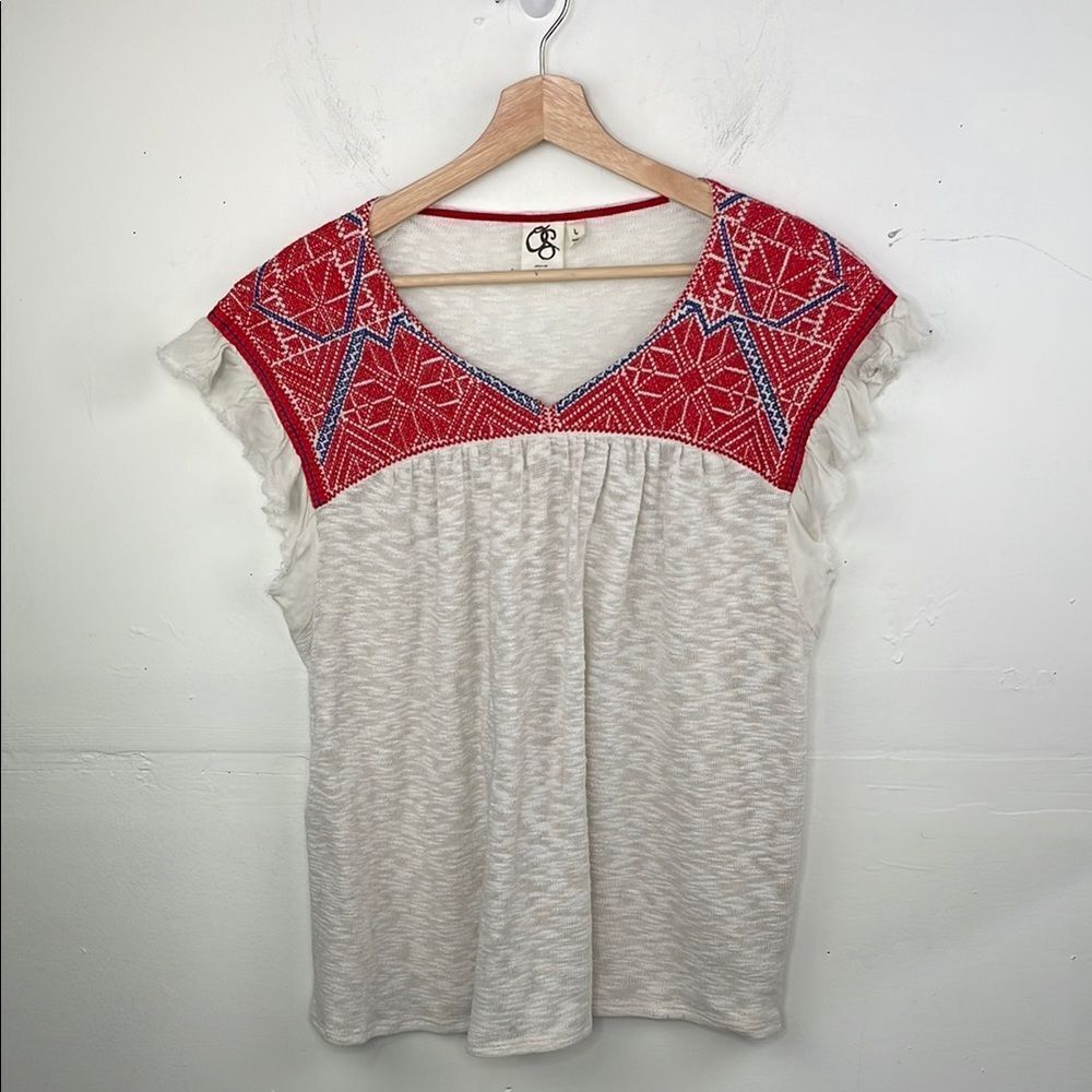 Anthropologie One September Evin Embroidered
Knit Top size Large